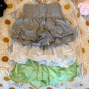 FP Movement by Free People Layered Athletic Shorts - Gray, White, Green